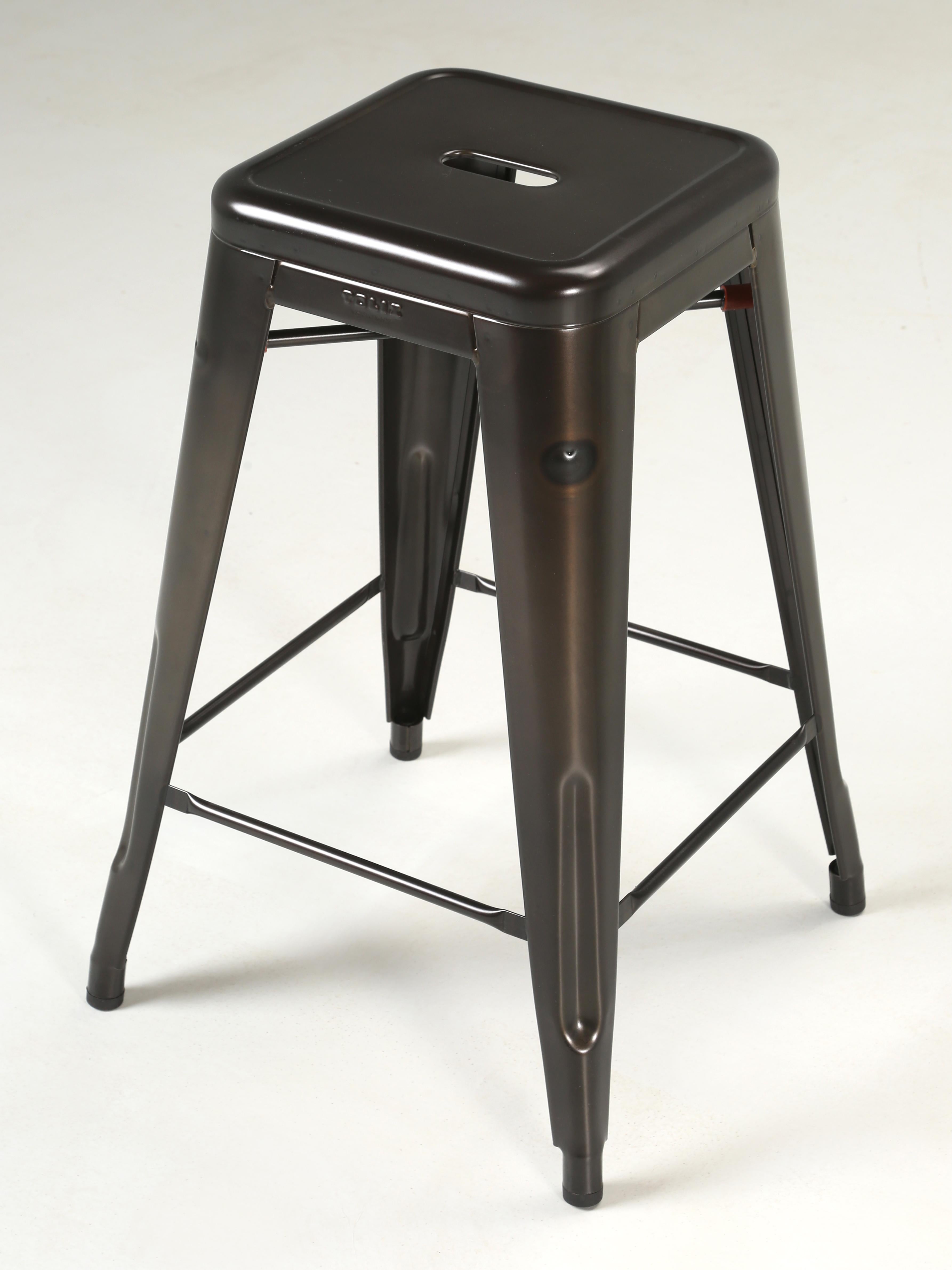 Steel Genuine French Tolix Stacking Stools Set of (10) in Charcoal Grey