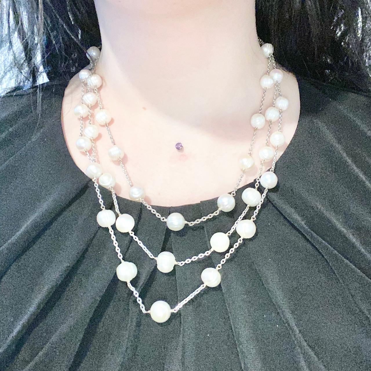 layered freshwater pearl necklace