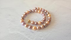 Genuine Freshwater Edison Pearl Necklace with 14K Gold Clasp