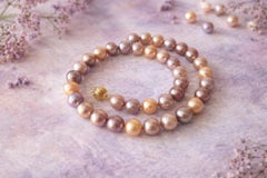 Genuine Freshwater Edison Pearl Necklace with 14K Gold Clasp