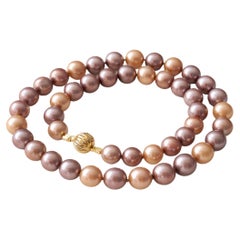 Genuine Freshwater Edison Pearl Necklace with 14K Gold Clasp