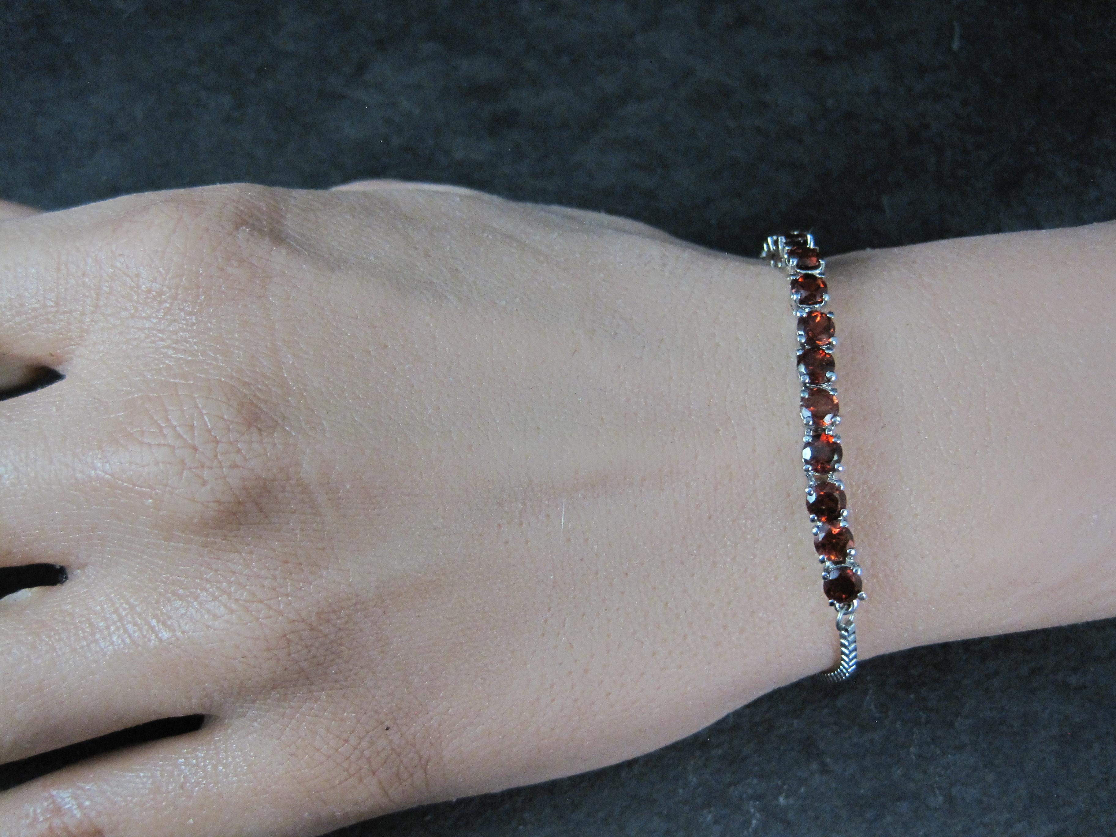 Genuine Garnet Bolo Bracelet Stainless Steel For Sale 4