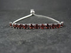 Genuine Garnet Bolo Bracelet Stainless Steel