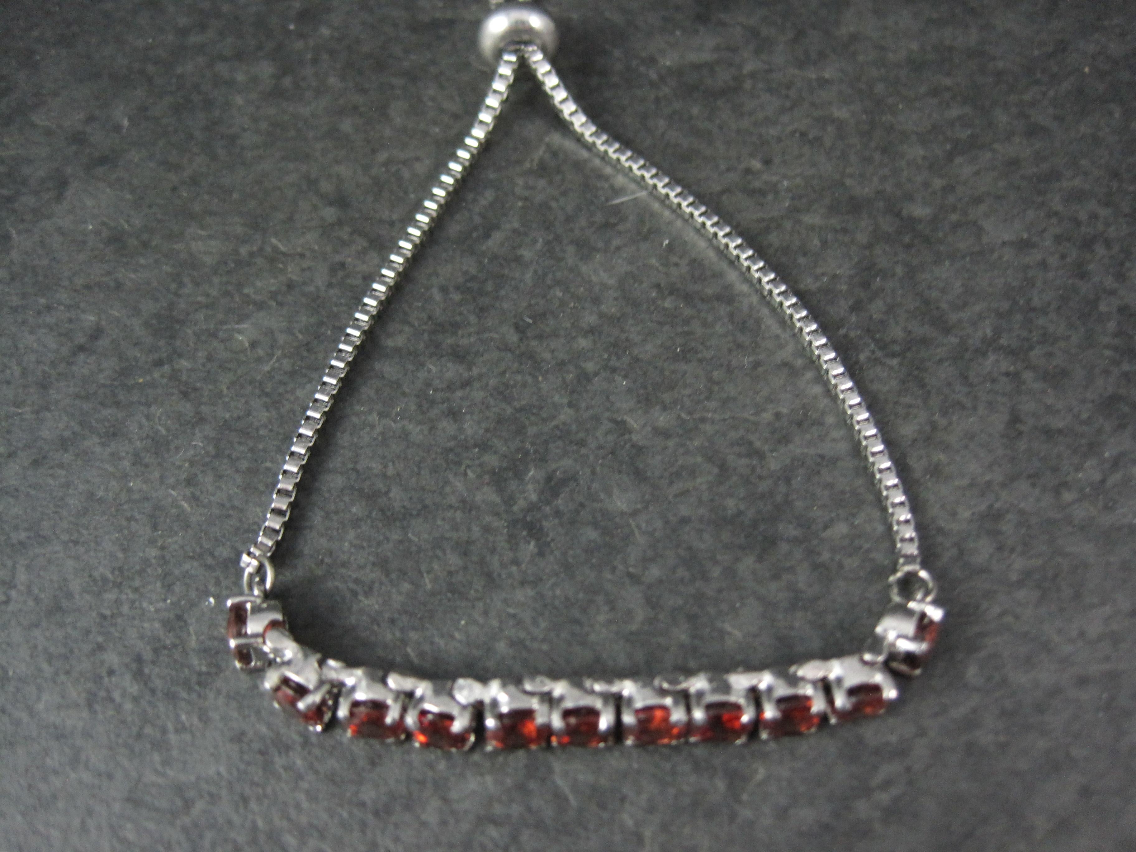 Genuine Garnet Bolo Bracelet Stainless Steel For Sale 1