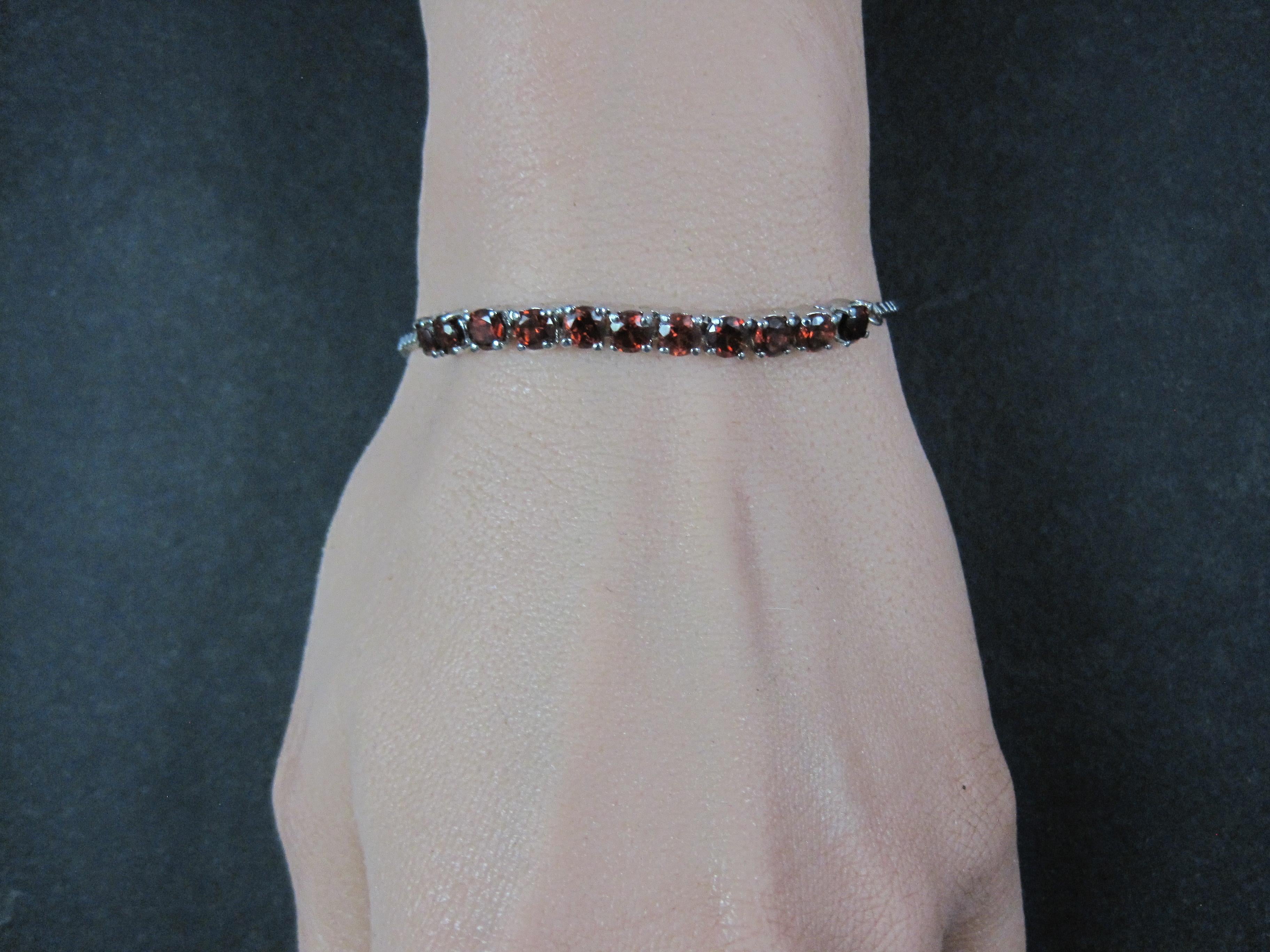 Genuine Garnet Bolo Bracelet Stainless Steel For Sale 2