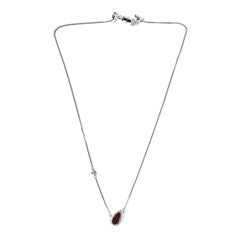 2.70 Ct Garnet Statement Necklace 925 Sterling Silver Bridal Necklace Gift