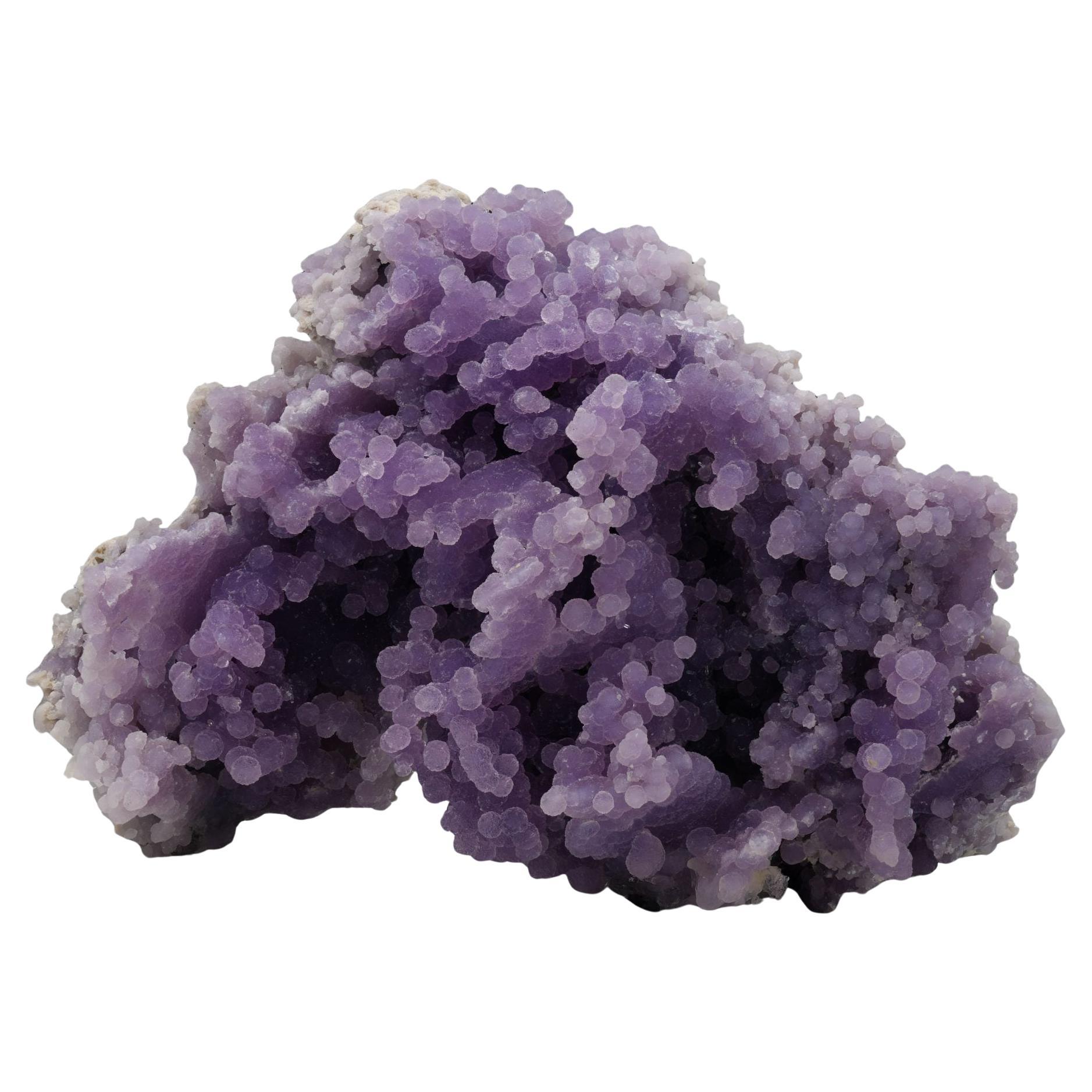 Genuine Grape Agate from Indonesia – Vibrant Purple Mineral Cluster in vendita