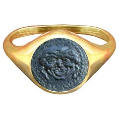 Genuine Ancient Greek Coin 4th cent. BC 18 Kt Gold Ring depicting Medusa