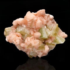 Genuine Green Apophyllite on Stilbite from India – Natural Crystal