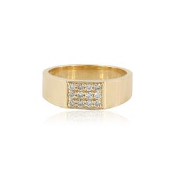Genuine H/Si White Diamond Band Solid 14k Yellow Gold Jewelry Eternity Gift Ring