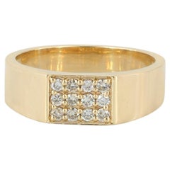 Genuine H/Si White Diamond Band Solid 14k Yellow Gold Jewelry Eternity Gift Ring