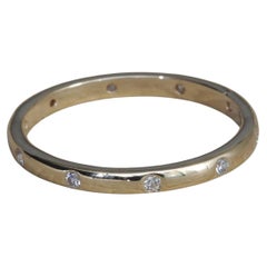 Genuine H/Si White Diamond Solid 14k Yellow Gold Jewelry Band Eternity Ring