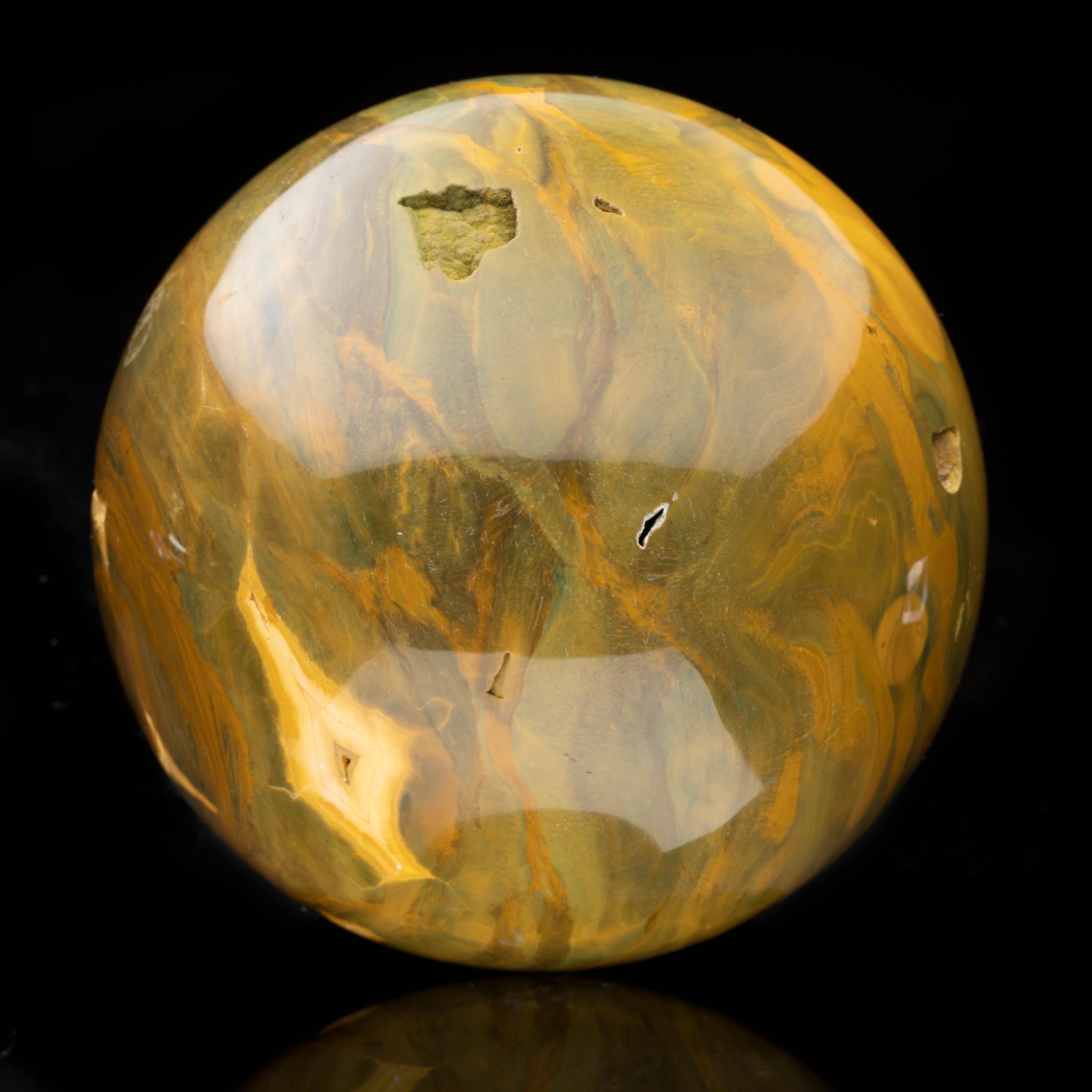 Malagasy Genuine Hand-Carved Orbicular Jasper Sphere // 3.96 Lb For Sale