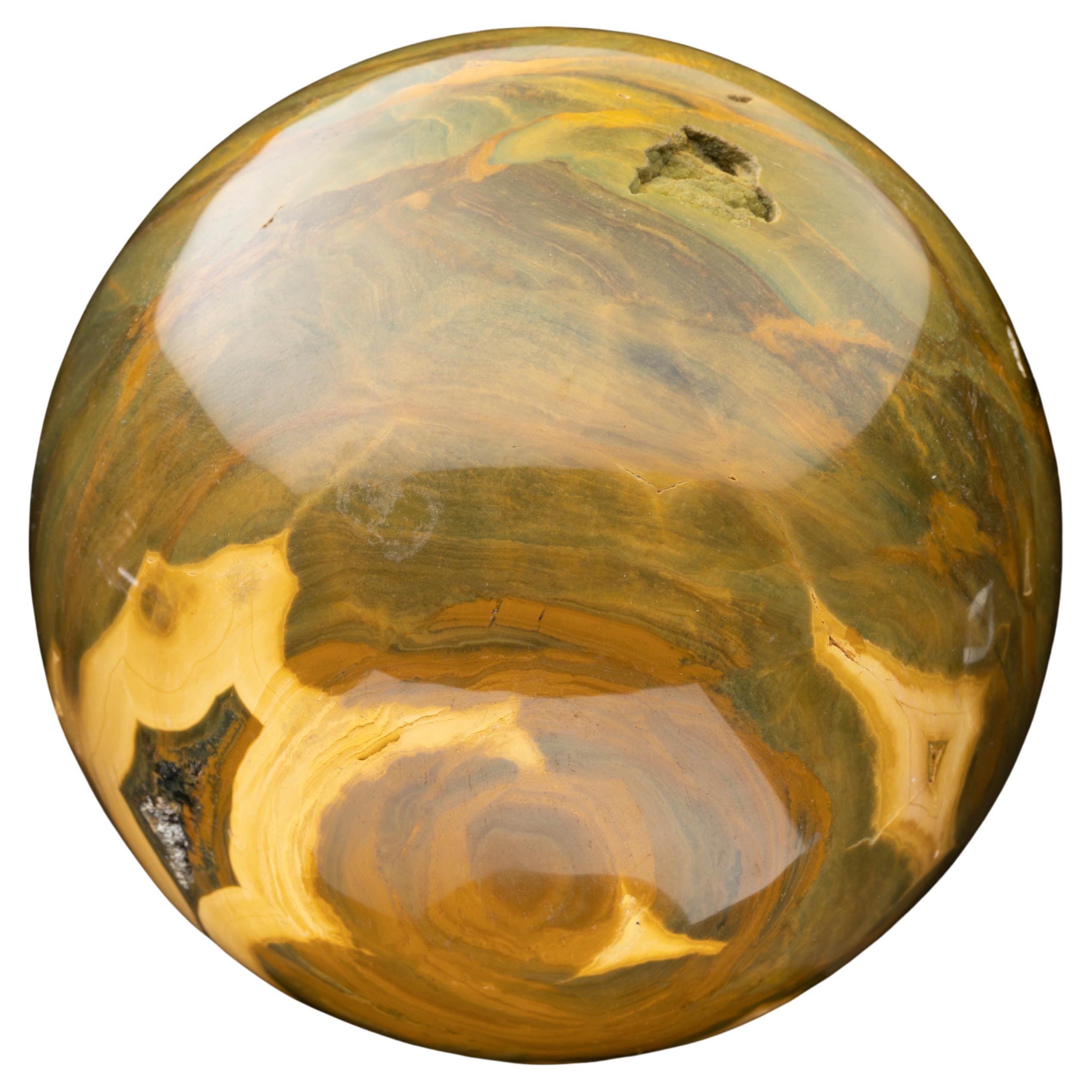 Genuine Hand-Carved Orbicular Jasper Sphere // 3.96 Lb For Sale
