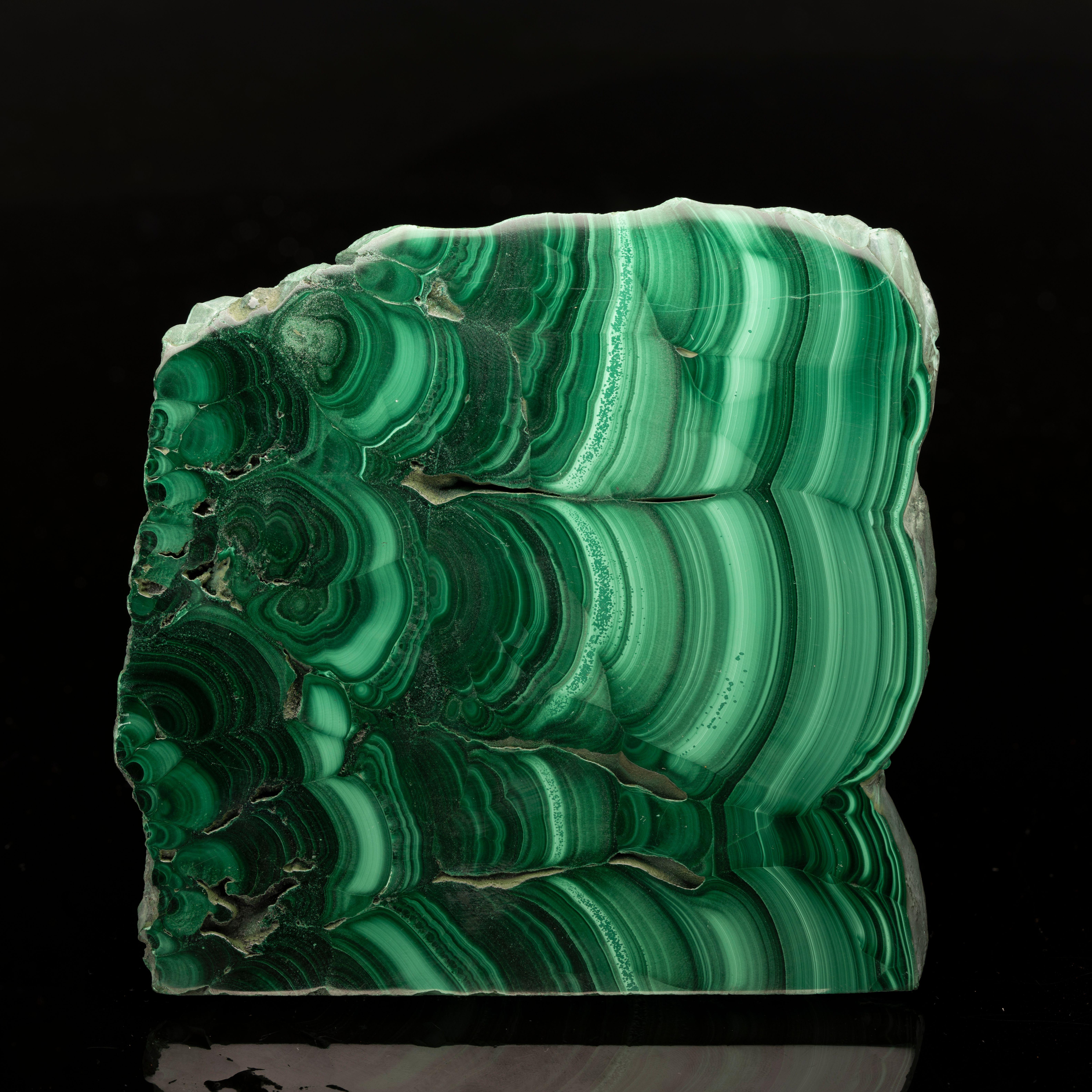 Genuine Hand-Polished Malachite Slice // Thick// 1.03 Lb In New Condition In New York, NY