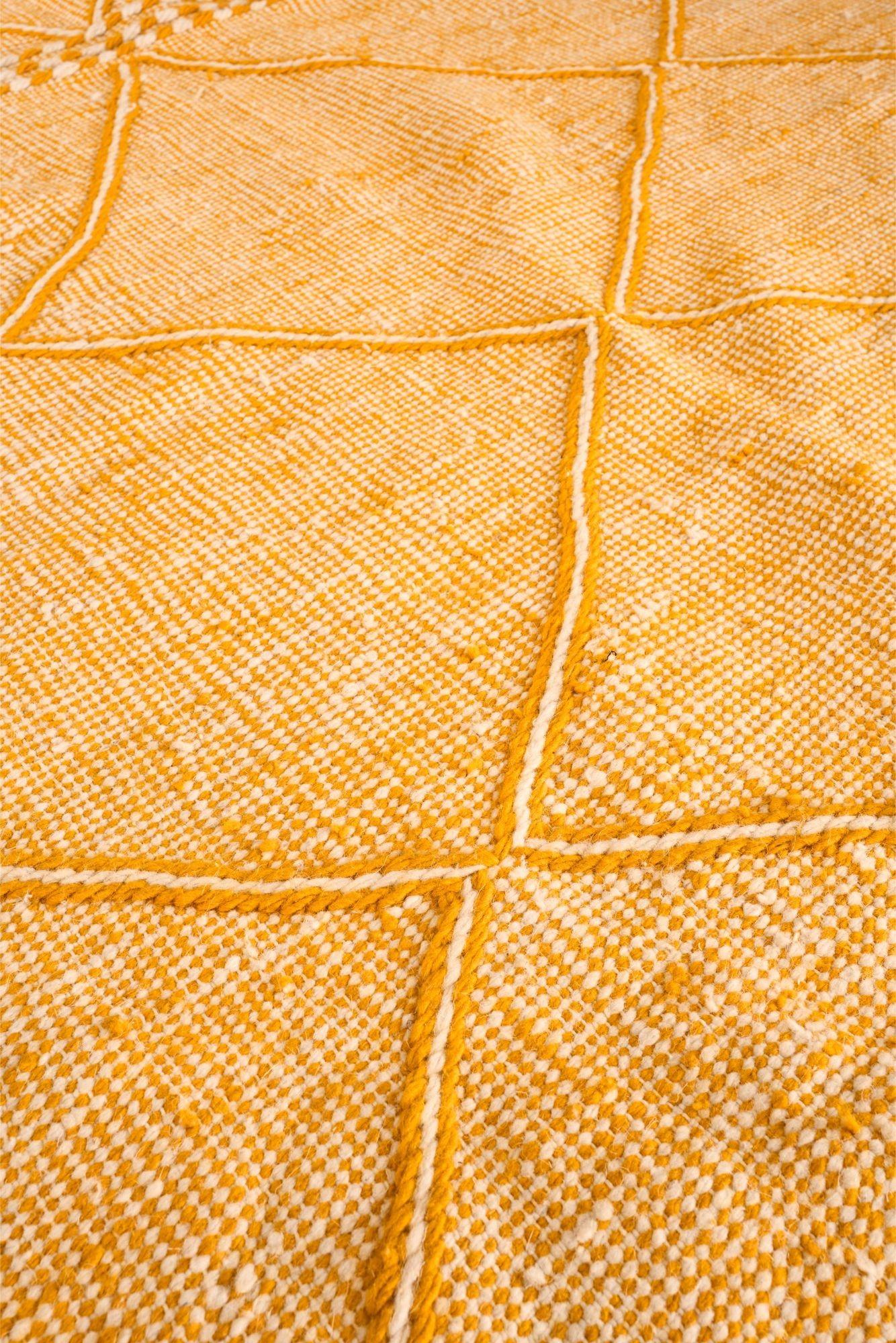Genuine Hand woven Moroccan rug- Yellow diamond In Excellent Condition For Sale In Malton, GB