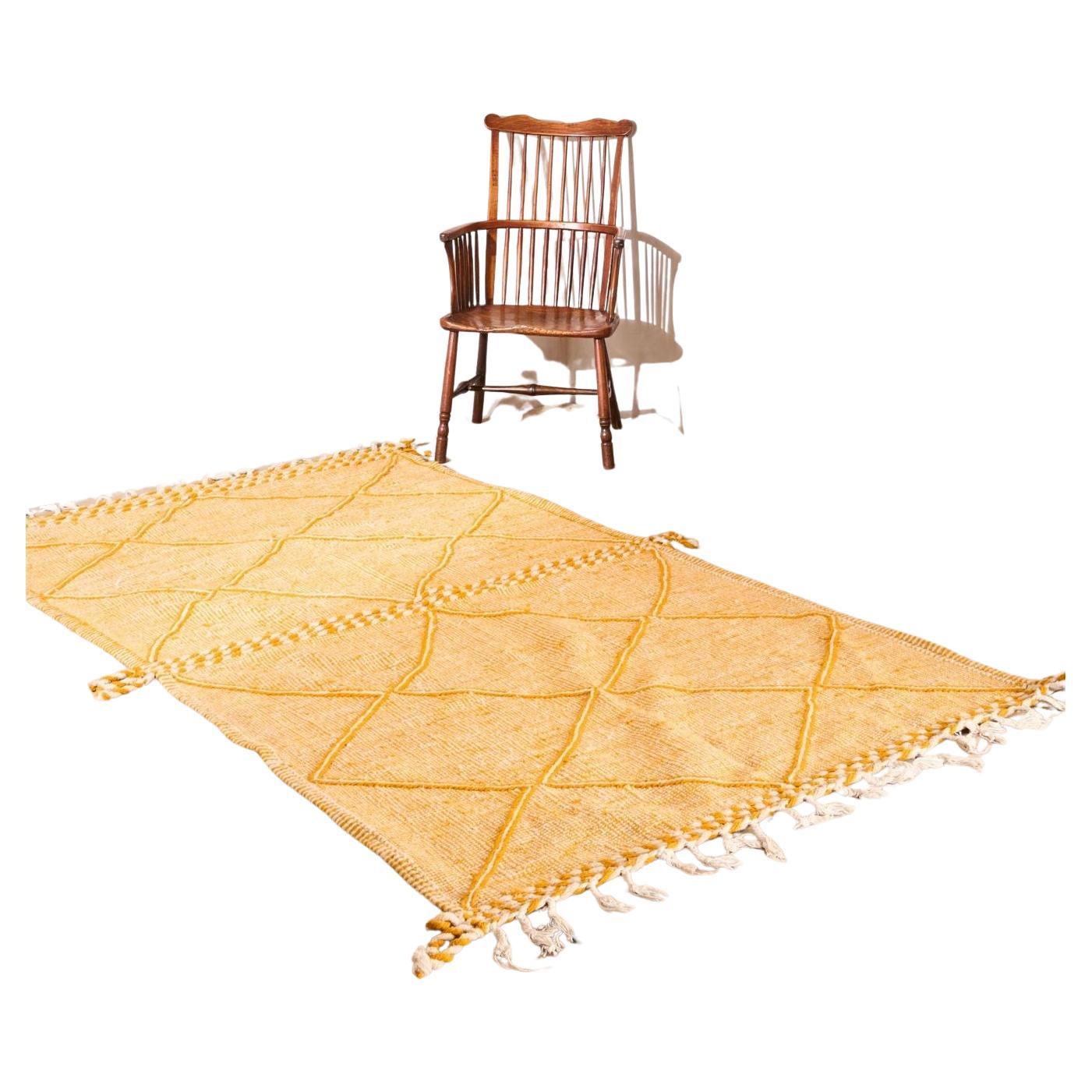 Genuine Hand woven Moroccan rug- Yellow diamond