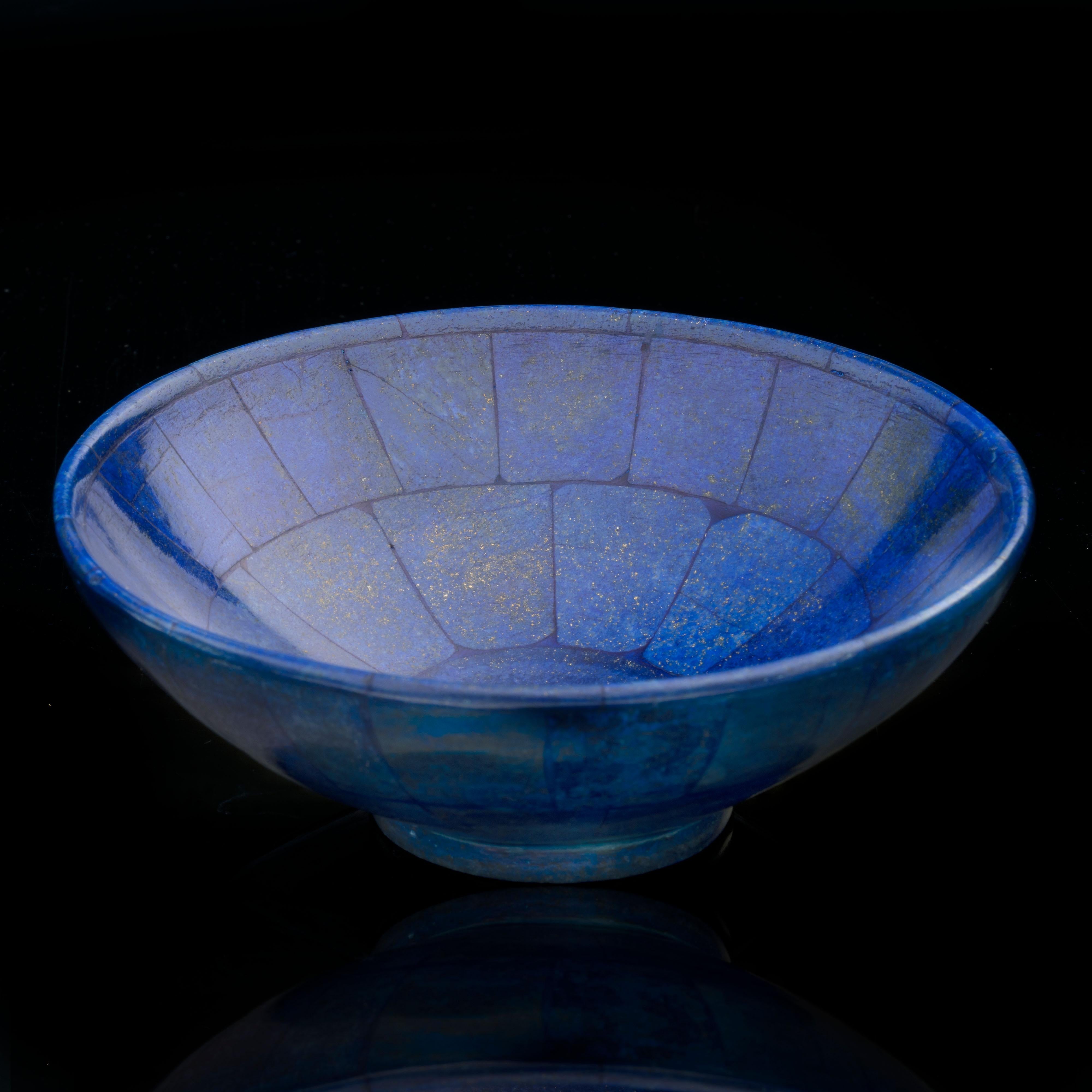 Hand-Crafted Genuine Handcrafted Lapis Lazuli Bowl  For Sale
