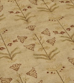 Genuine Handwoven Agra Rug, Wool, Tulip Design, Egypt, Contemporary
