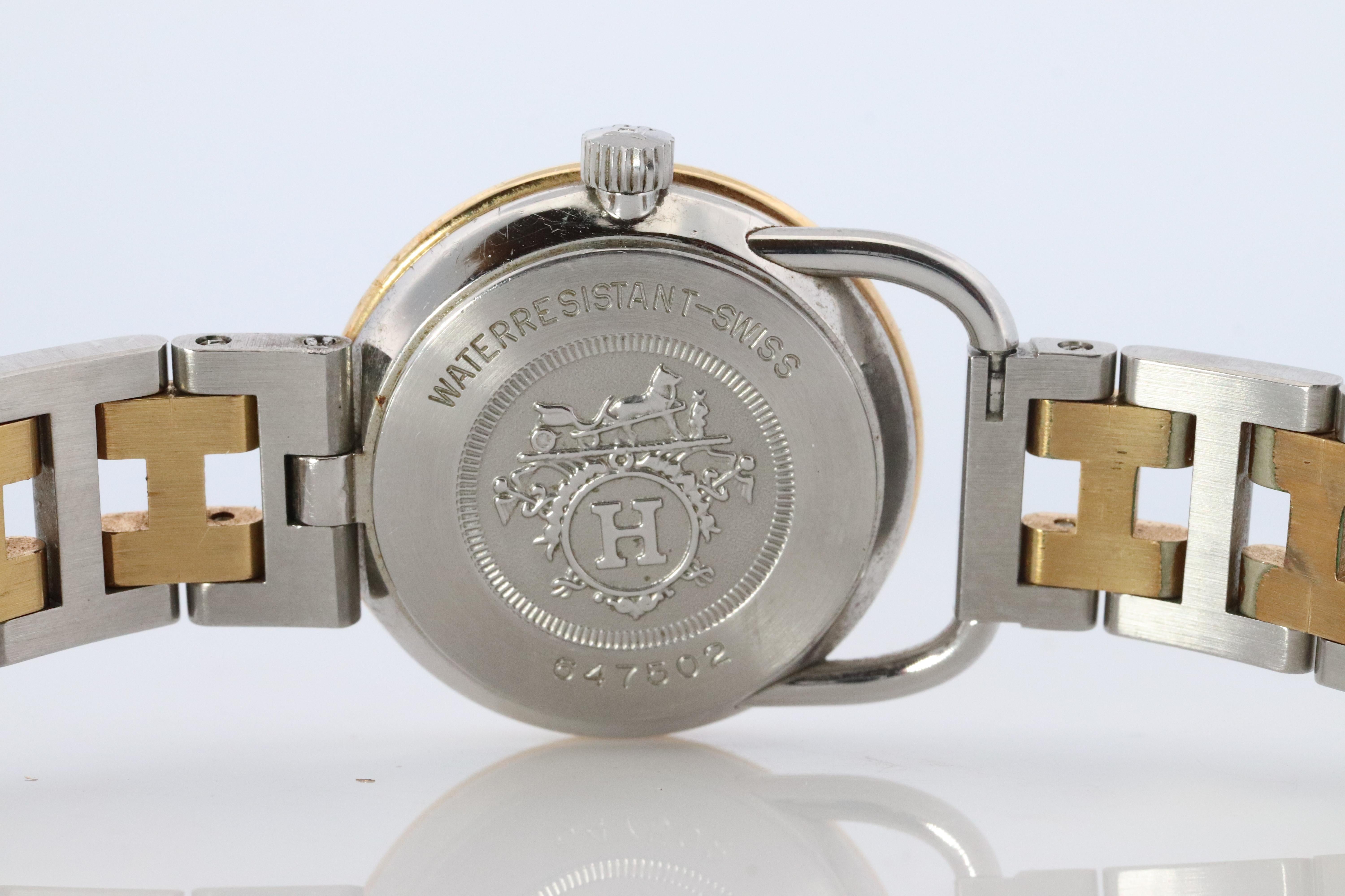 Genuine HERMES Arceau 25mm Round Quartz Watch White Dial For Sale 2