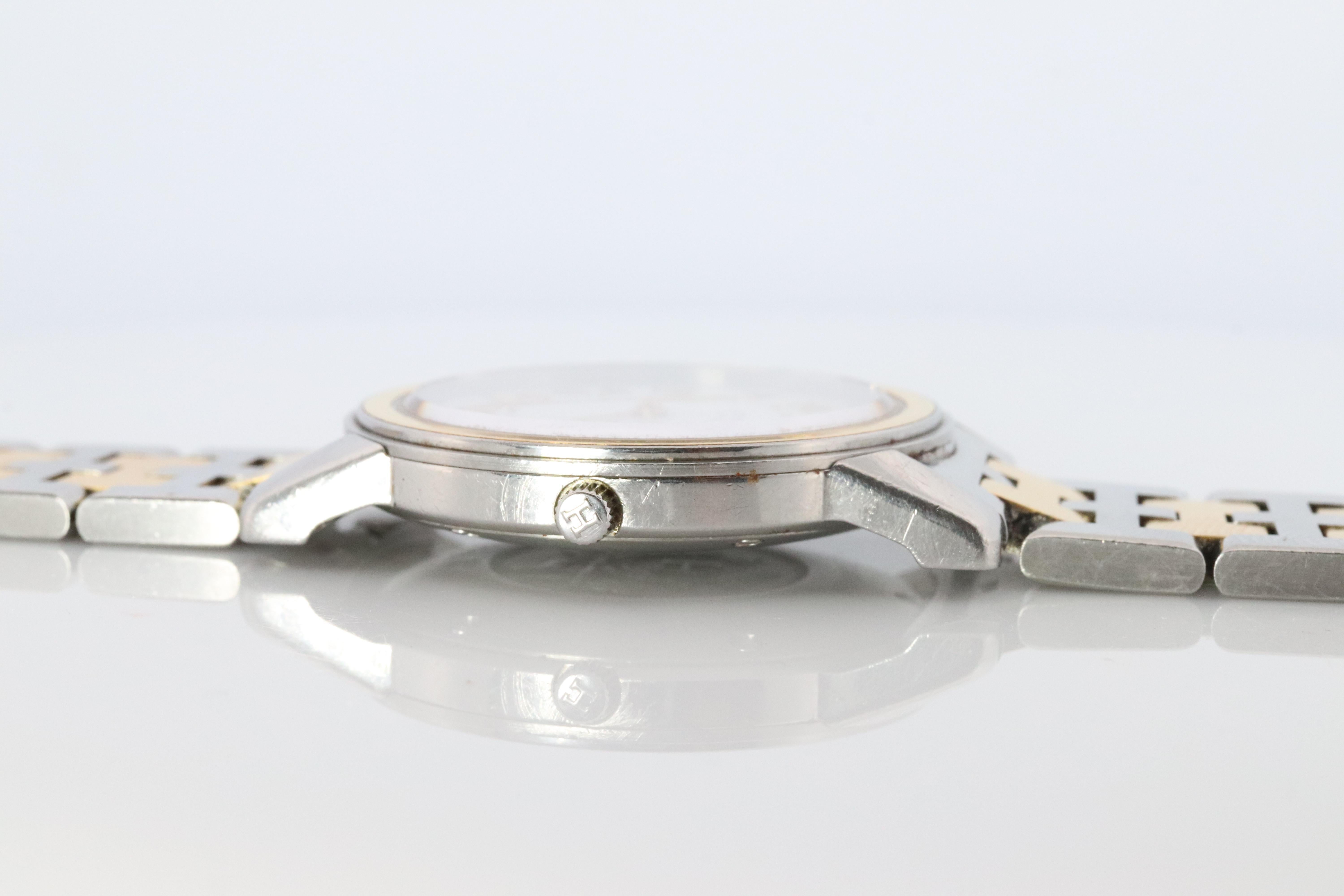 Genuine HERMES Carrick LARGE 34mm Round Quartz Watch White Dial For Sale 3