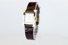 Genuine HERMES Heure H 1P Diamond HH1.102 Quartz Watch Gold.