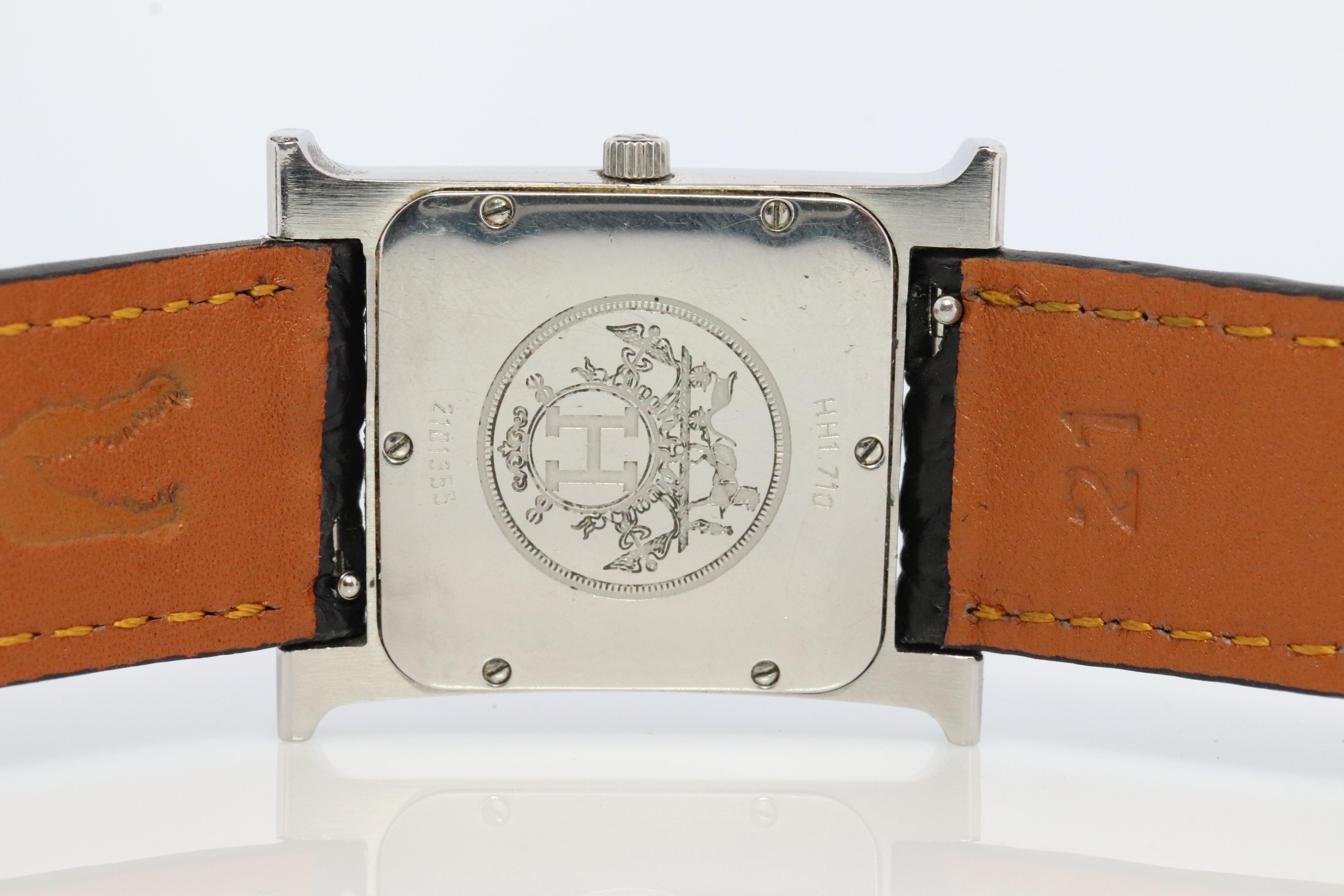 Genuine HERMES HH1.710 Uhr. Hermes Huere H Edelstahl-Armbanduhr 1