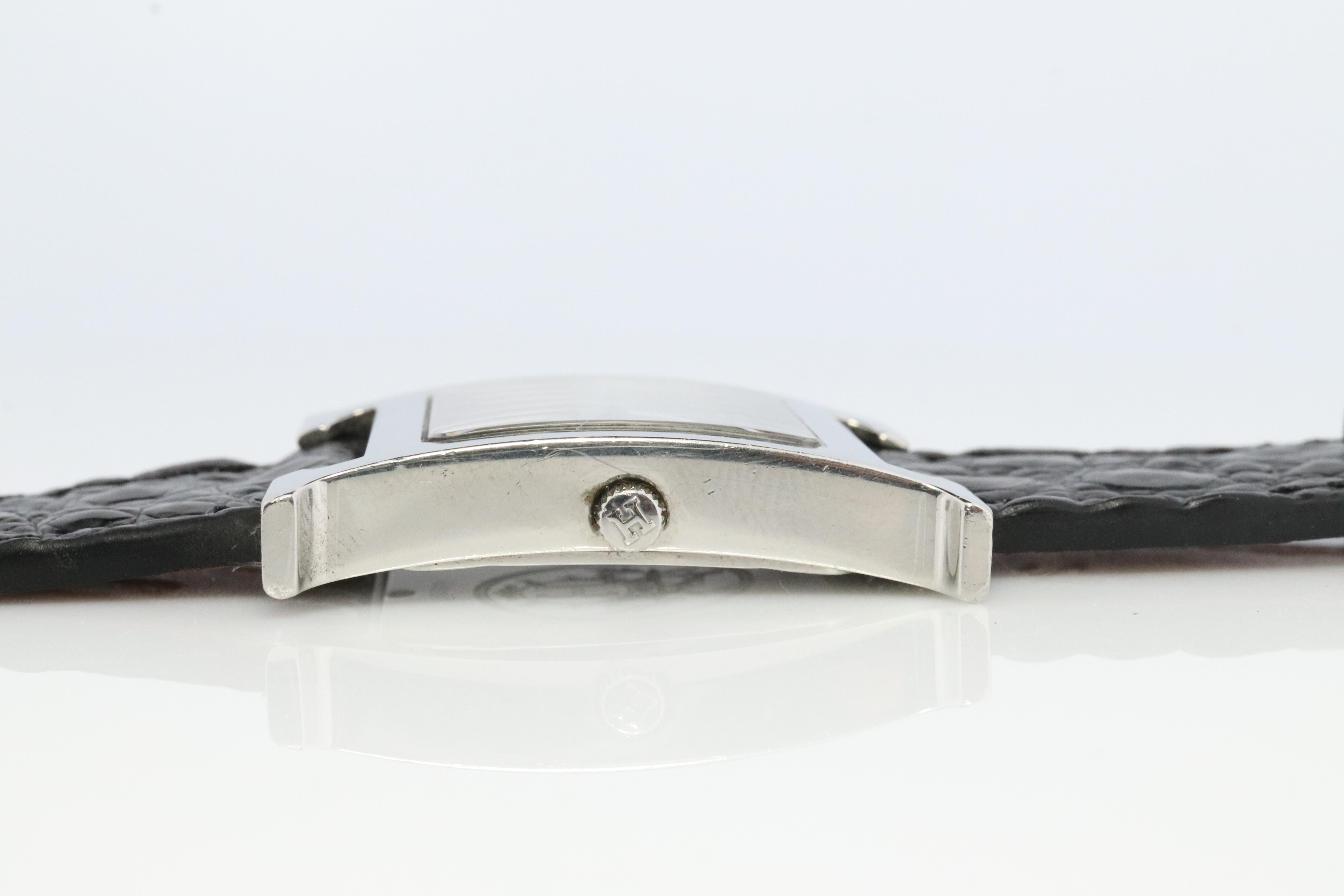 Genuine HERMES HH1.710 Uhr. Hermes Huere H Edelstahl-Armbanduhr 4