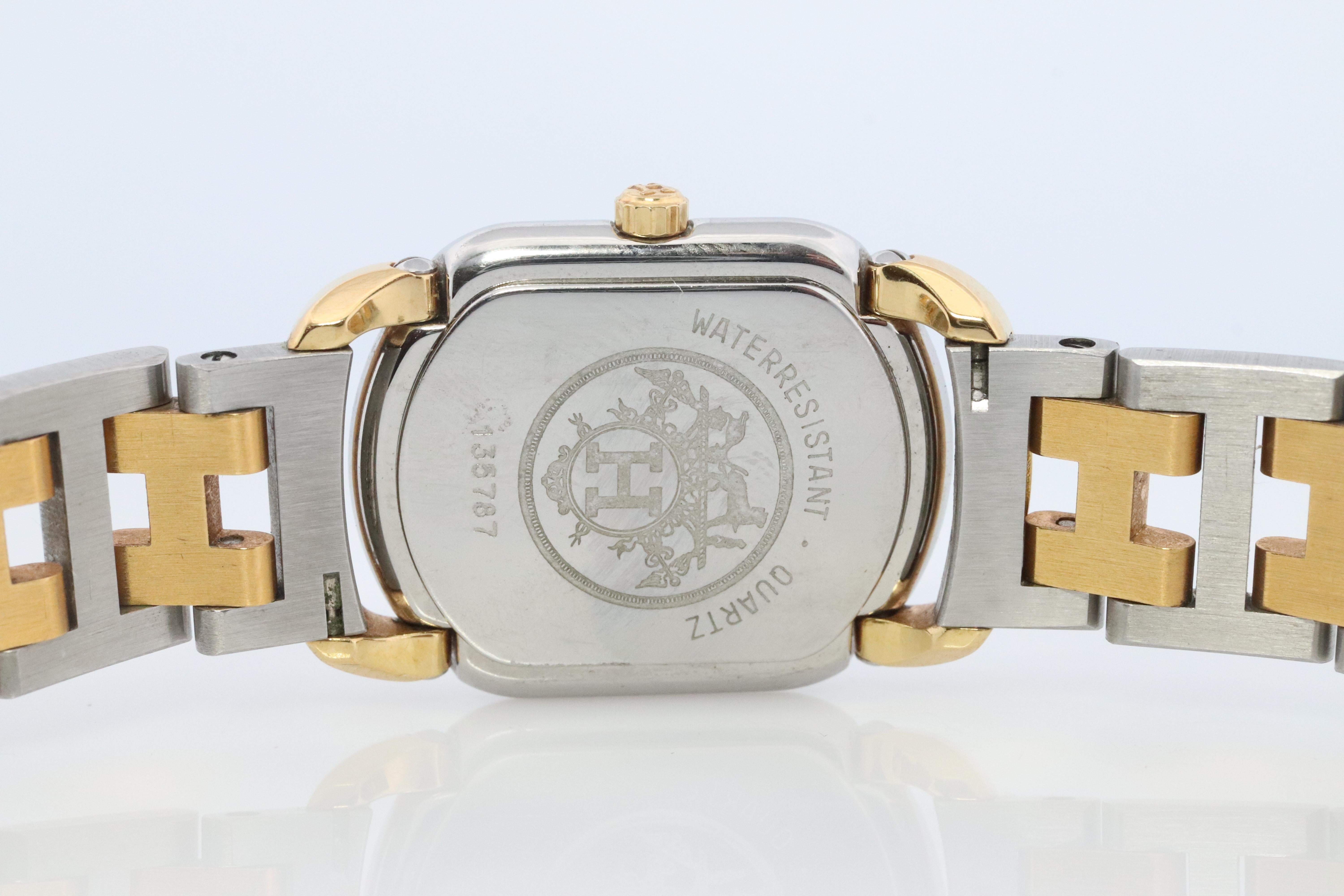 HERMÈS RALLYE, véritable montre champagne à quartz en acier inoxydable 21 mm RA1,220 1