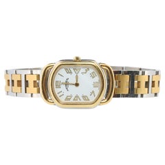 Genuine HERMES RALLYE Stainless Steel 21mm RA1.220 Quartz Watch White.