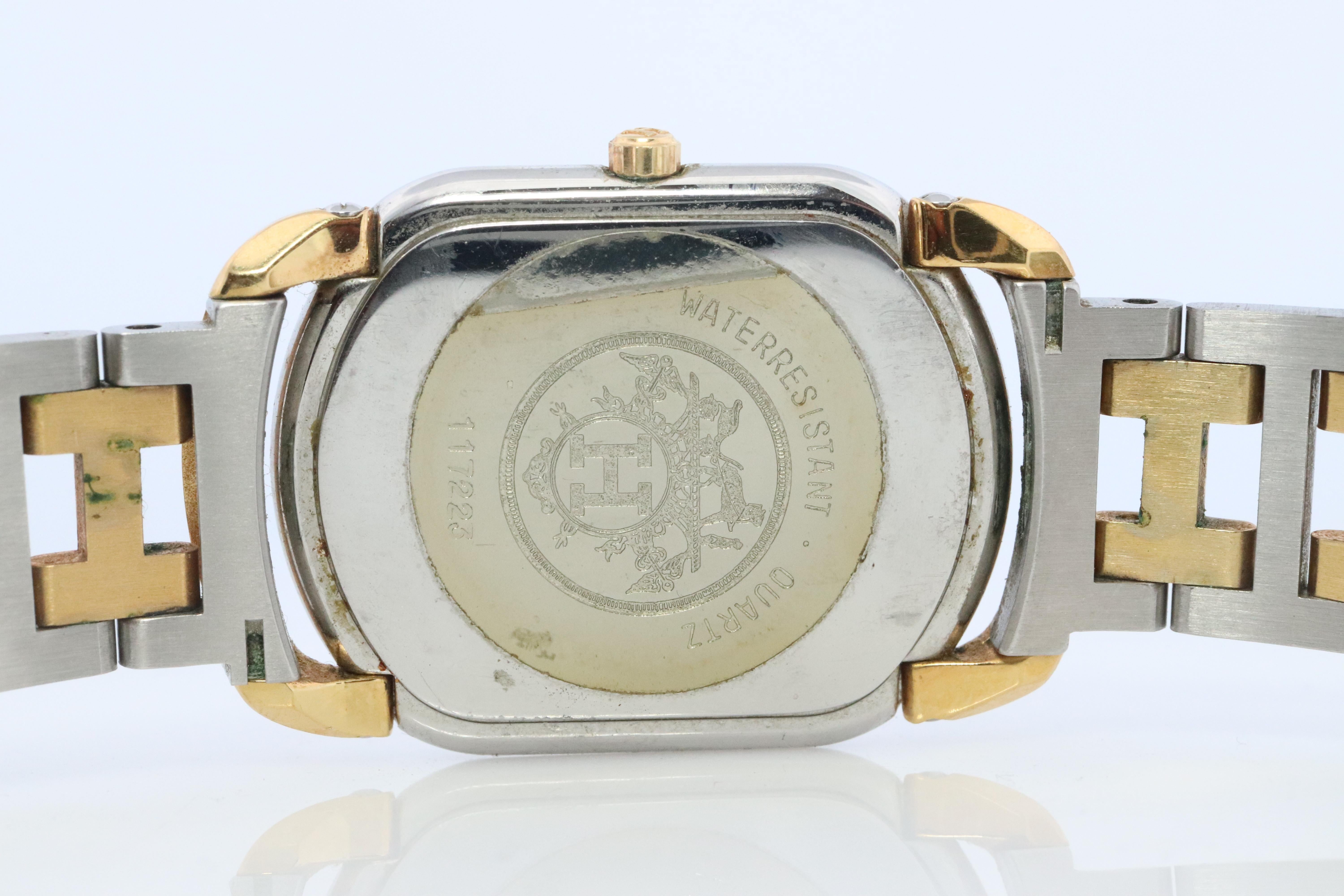 Genuine HERMES RALLYE XL Stainless Steel 25mm RA1.240 Quartz Watch Champagne. 1