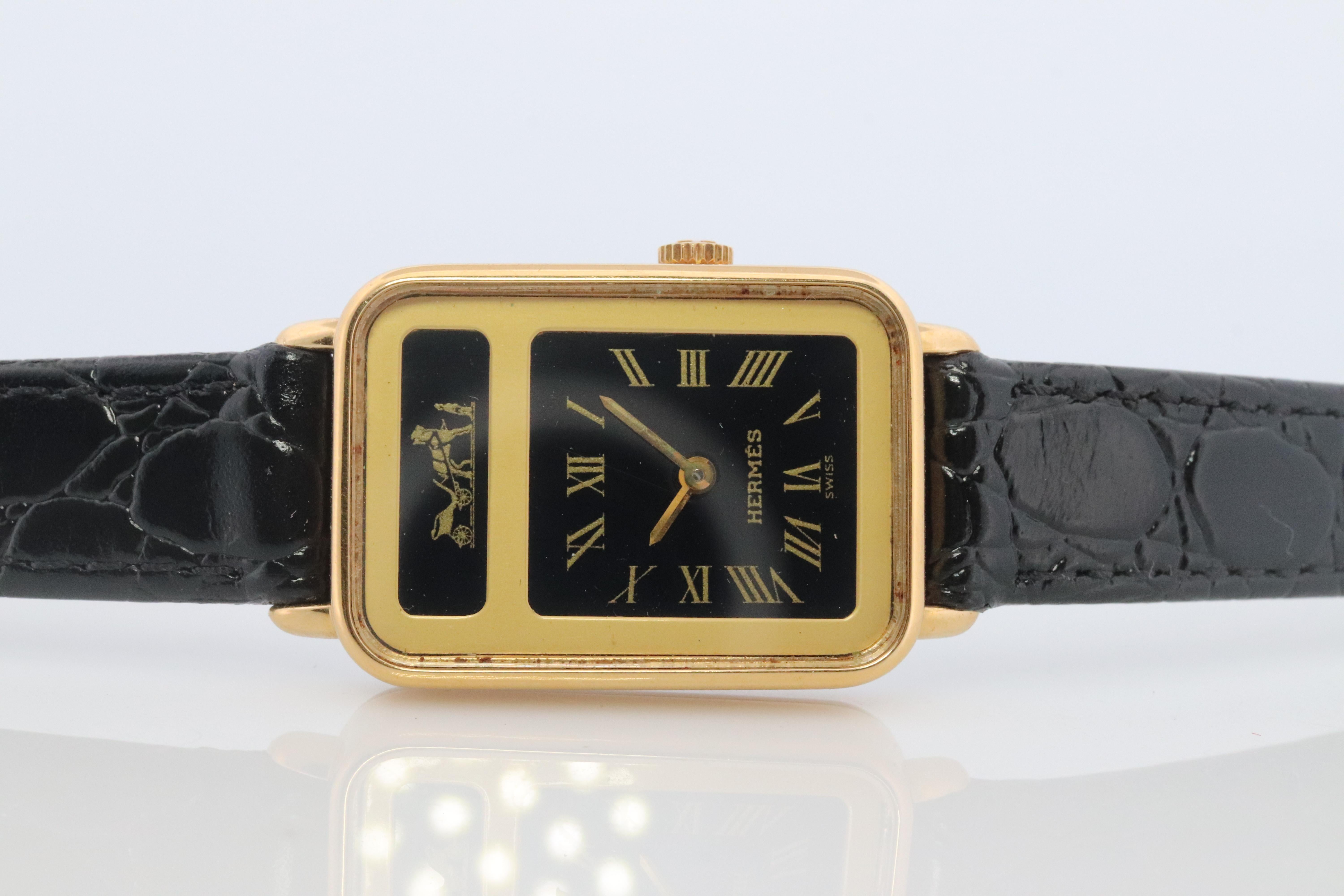 Modern Genuine HERMES Tank. Ladies Hermes Ladies Watch. For Sale