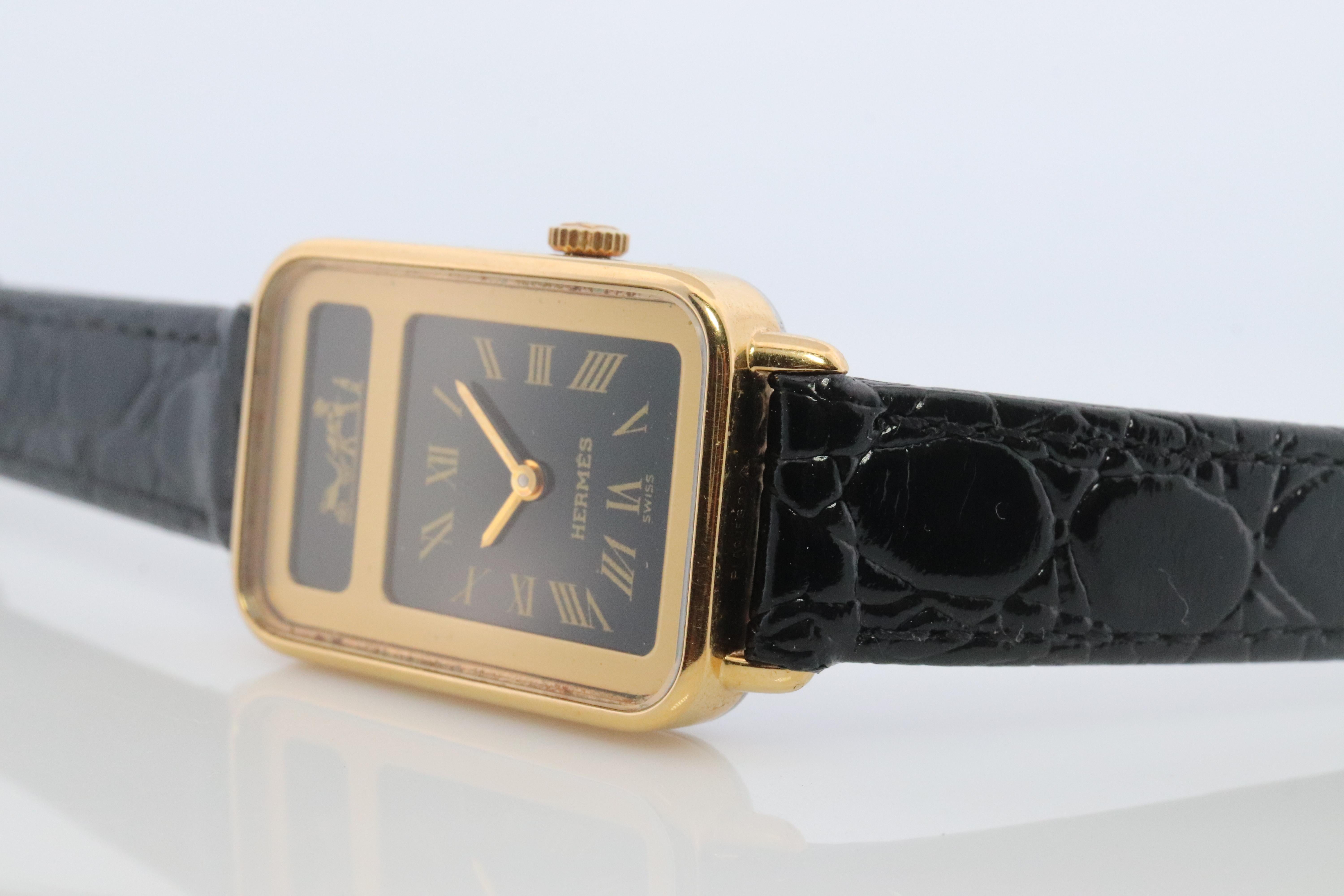 Genuine HERMES Tank. Ladies Hermes Ladies Watch. In Good Condition For Sale In Port Charlotte, FL