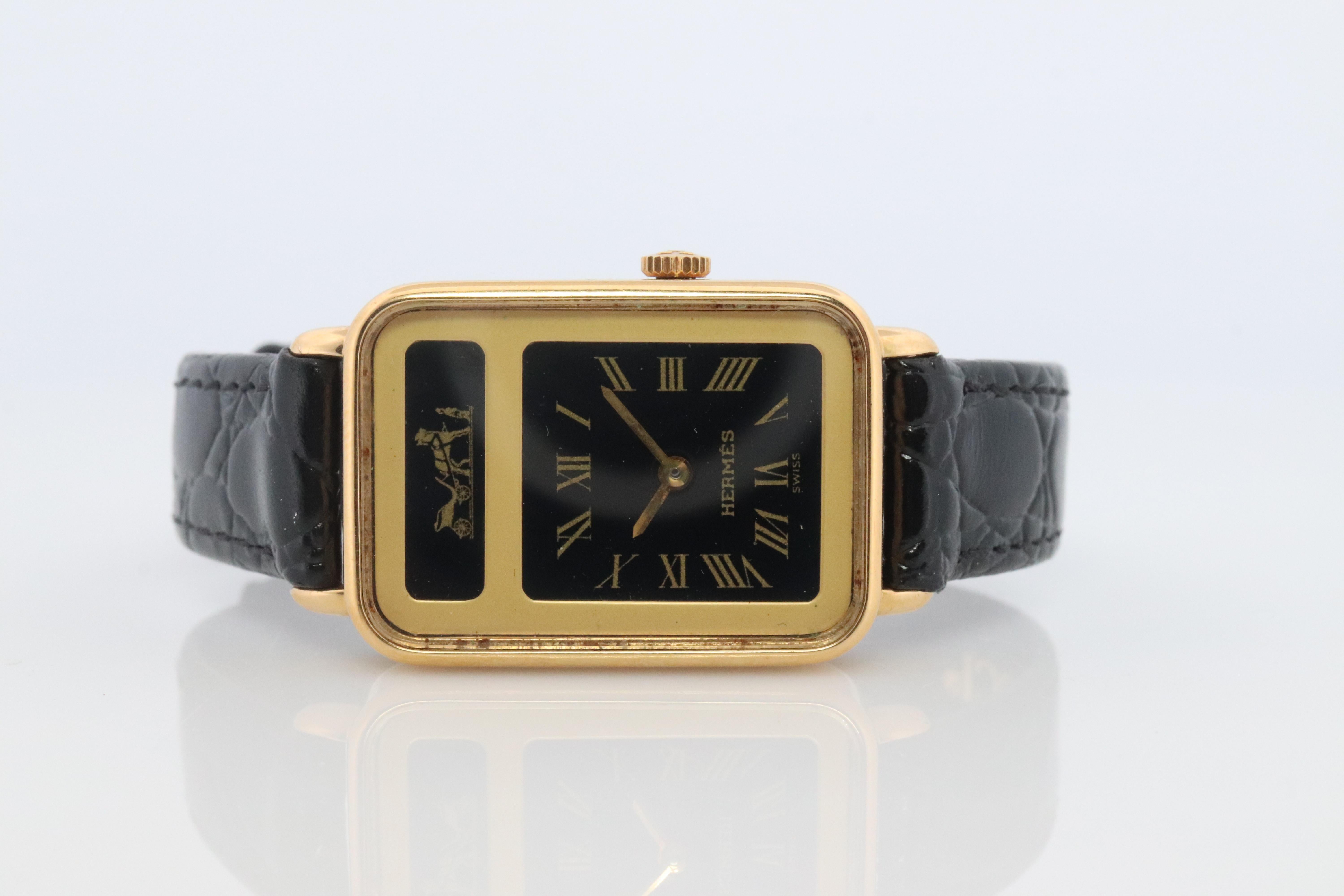 Genuine HERMES Tank. Ladies Hermes Ladies Watch. For Sale 4