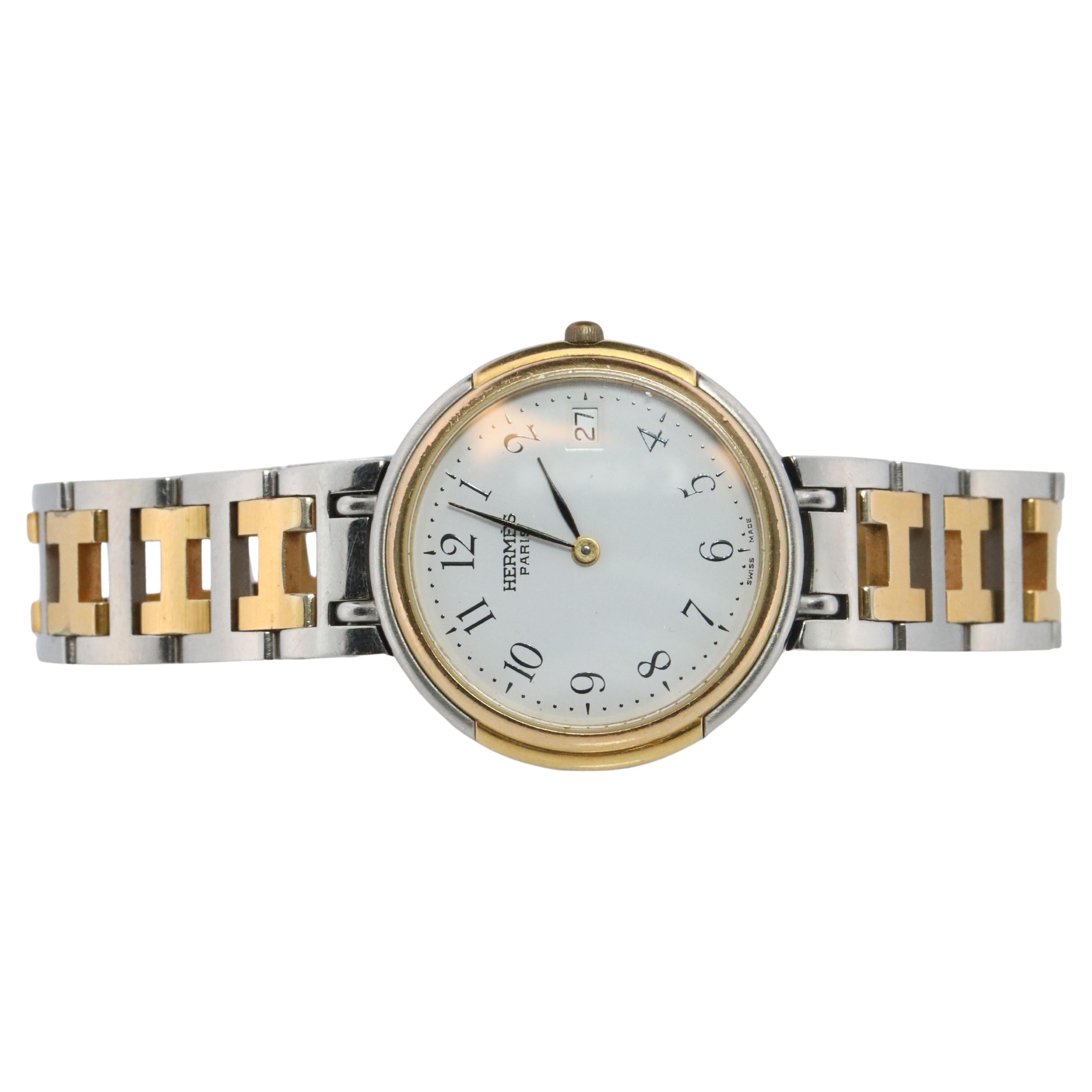 Genuine HERMES Windsor GM 31mm Round Quartz Watch White Dial in vendita