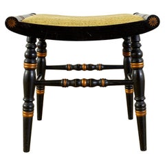 Used Genuine Hitchcock Federal Style Ebonized Footstool