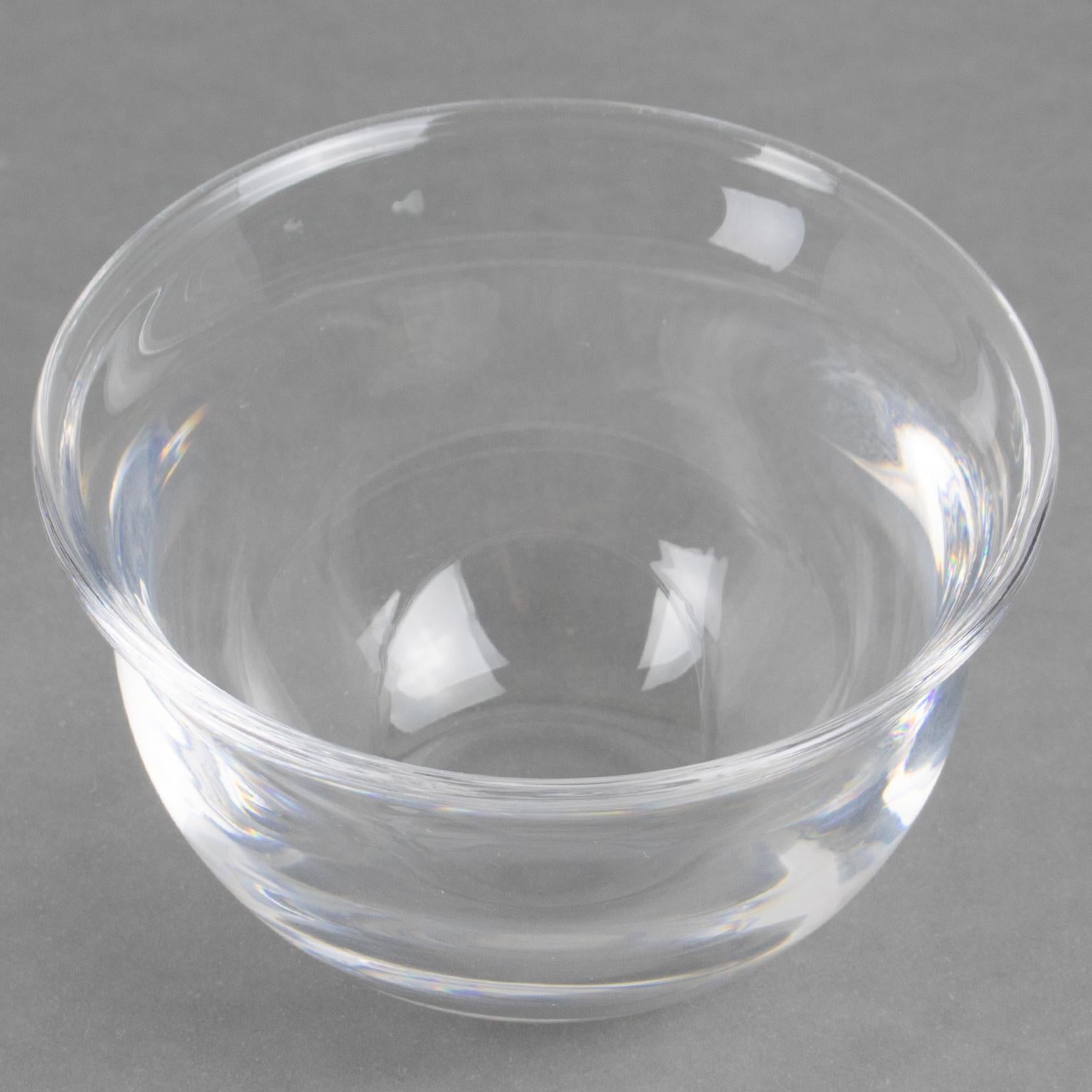 Echtes Horn und Kristall Modernist Kaviar Schüssel Dish Server Chiller, circa 2000 im Angebot 7