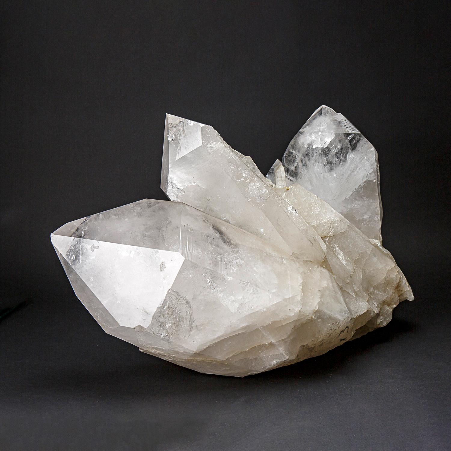 Brazilian Genuine Huge Clear Quartz Crystal Cluster Point from Brazil (84 lbs) For Sale