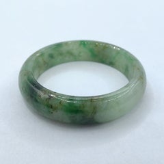 Genuine Icy Olive Green Serpentine Jade Ring