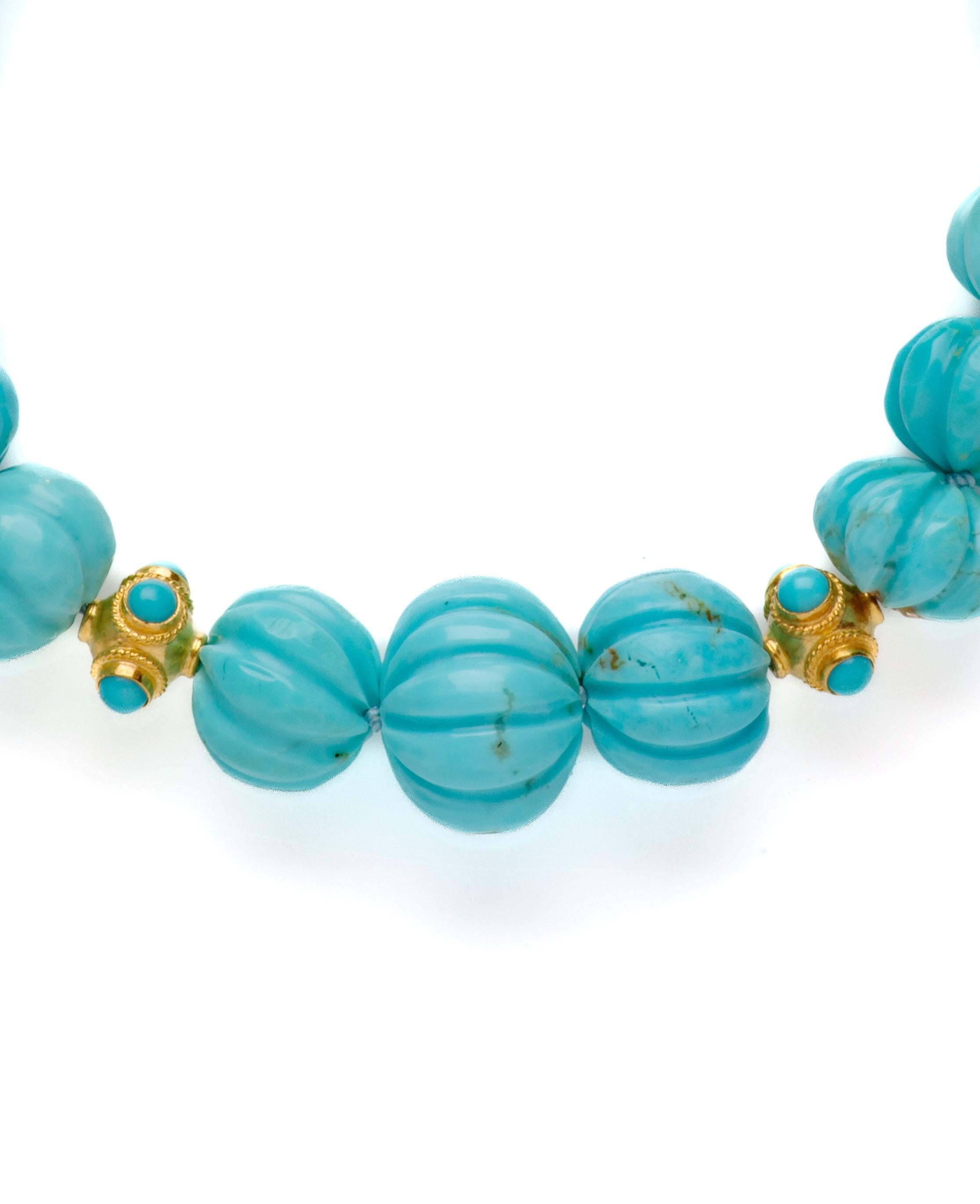 Perlina Bracciale con diamanti in oro 18 carati in vero turchese Kingman in vendita