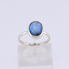 Genuine kyanite silver ring