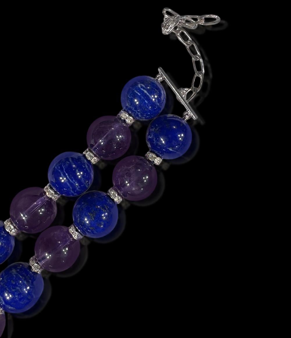 beaded bracelet adjustable bracelet beads blue bracelet lilac bracelet