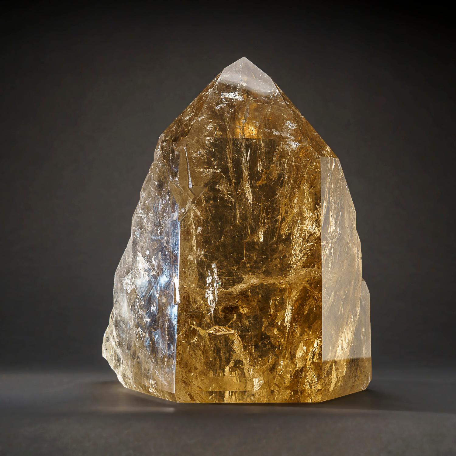 Contemporary Genuine Large Cathedral Smoky Quartz Crystal Point From Brazil (29 lbs) For Sale