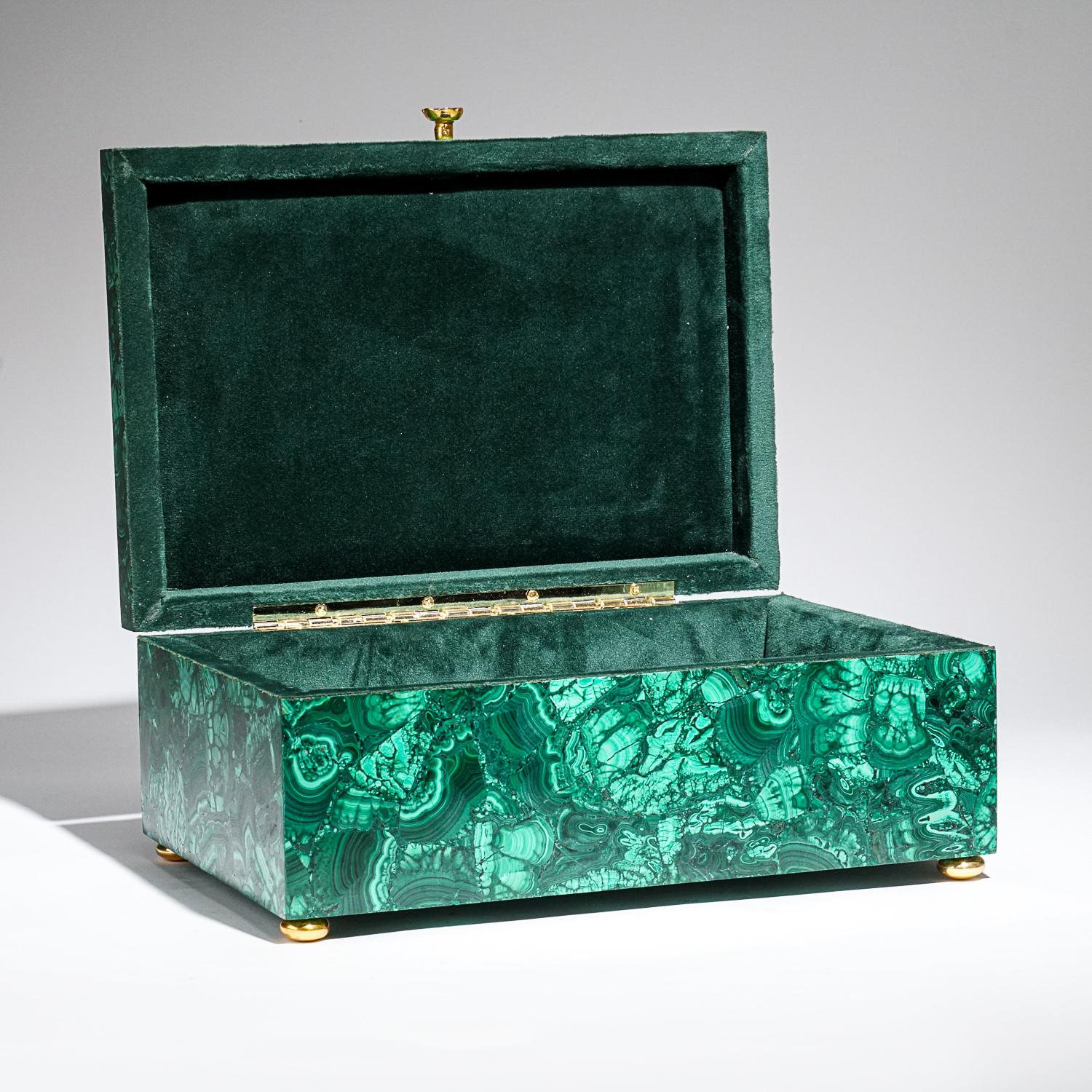 Genuine Large Malachite Decorative Jewelry Box ( 12