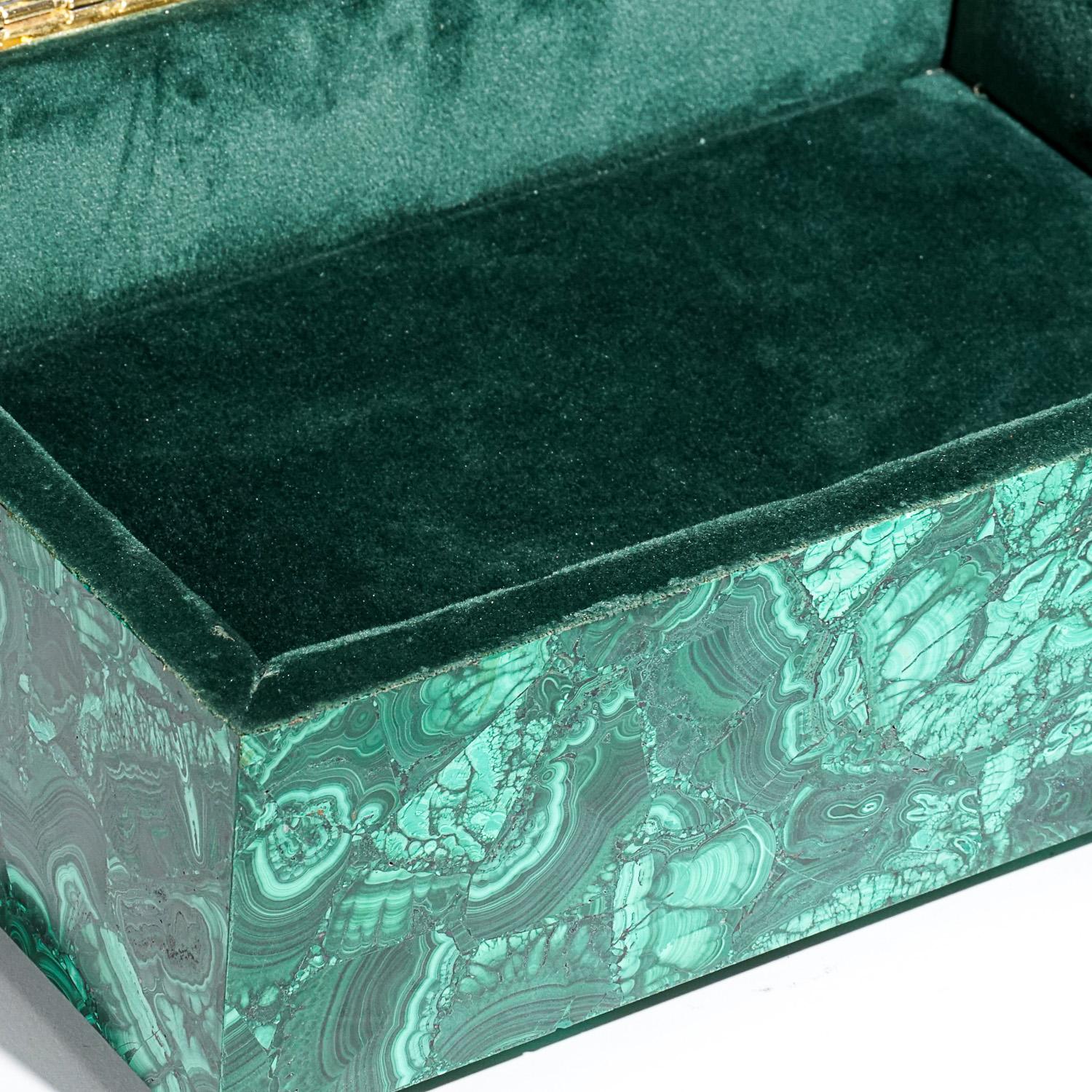 Genuine Large Malachite Decorative Jewelry Box ( 12