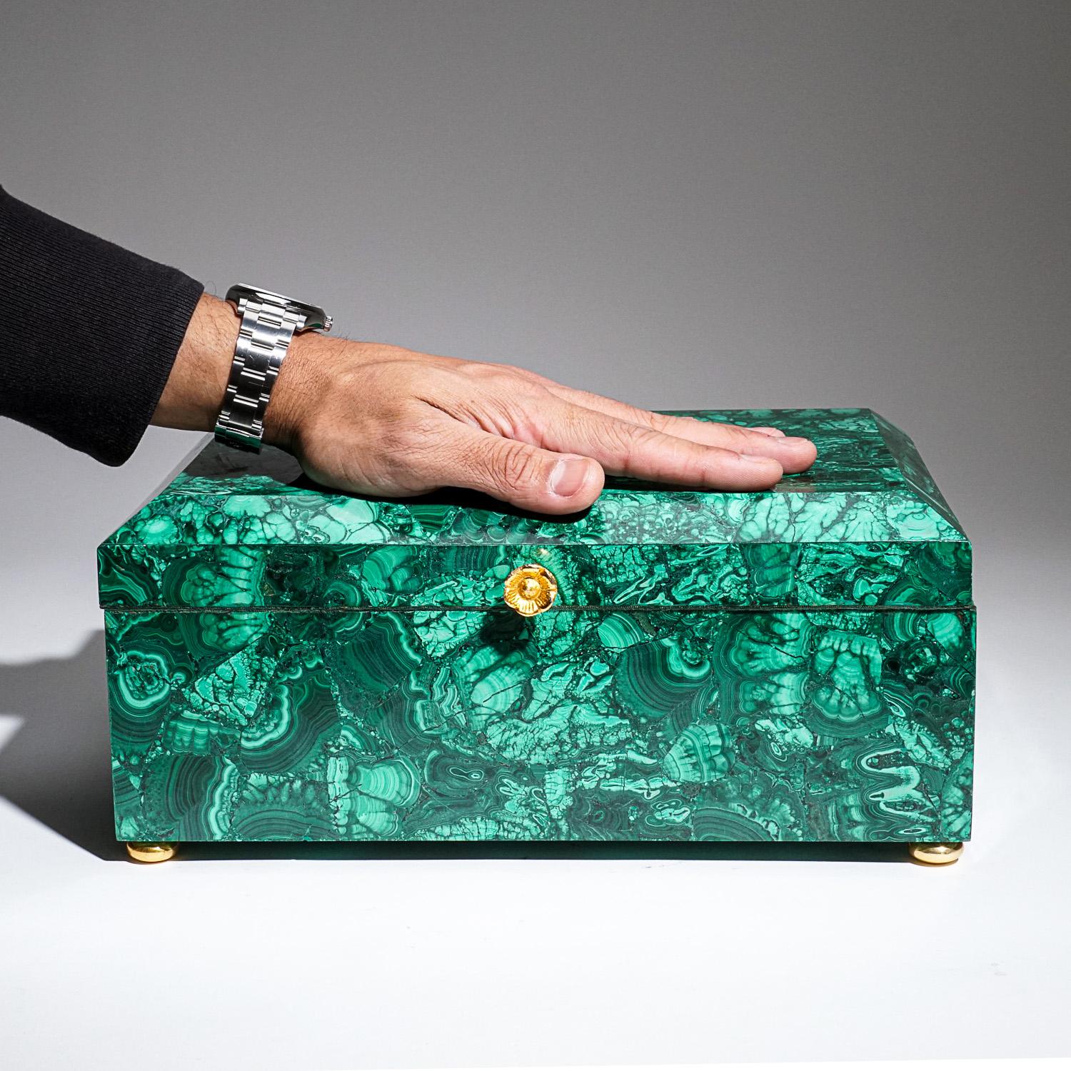 Genuine Large Malachite Decorative Jewelry Box ( 12