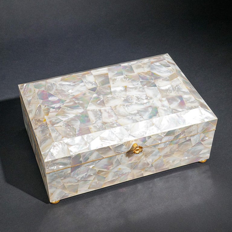 Genuine Large Mother of Pearl Decorative Jewelry Box (12" x 8.25" x 5