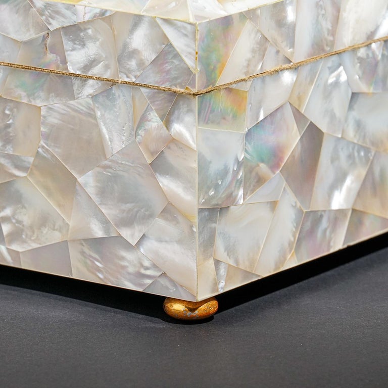 Genuine Large Mother of Pearl Decorative Jewelry Box (12" x 8.25" x 5