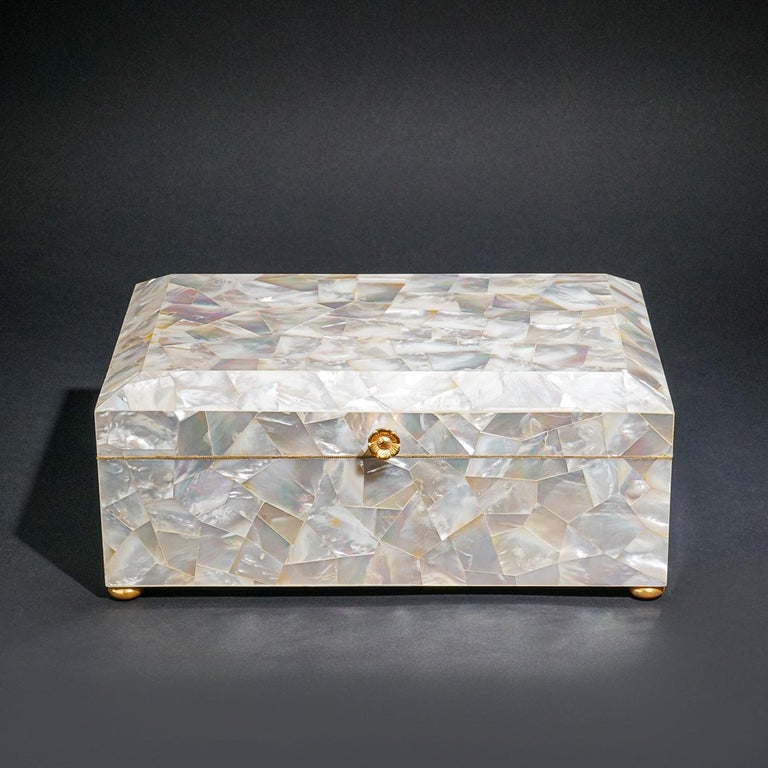 Genuine Large Mother of Pearl Decorative Jewelry Box (12" x 8.25" x 5