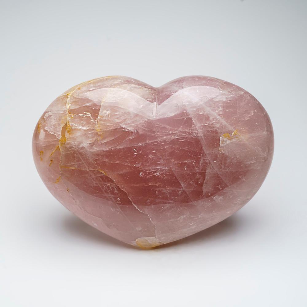 Contemporary Genuine Large Polished Rose Quartz Heart from Brazil (18.6 lbs) For Sale